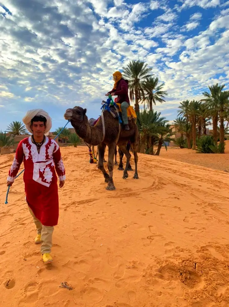 camel trekking with our guid