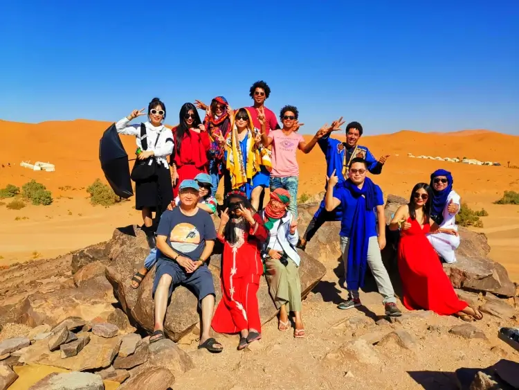 merzouga desert and morocco tourists